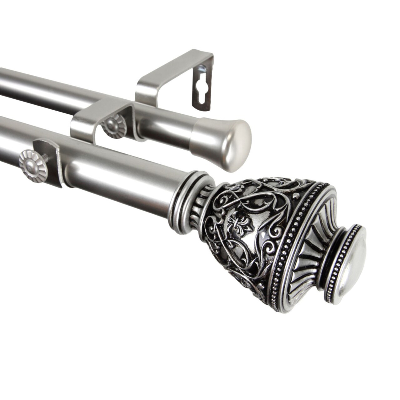 Rod Desyne Veda Double Curtain Rod 120-170 inch - Satin Nickel
